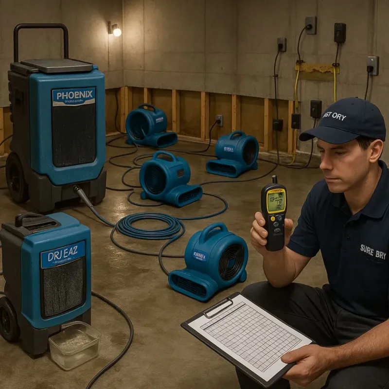 Structural Drying and Dehumidification process in Santa Clarita, CA